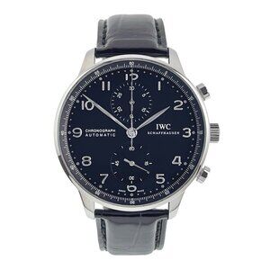 IWC Portuguese Stainless Steel Black Dial 41mm Automatic Mens Watch IW371438